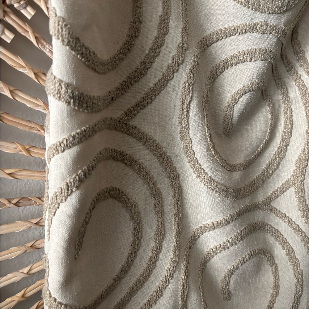 Beige Swirl Patterned Pillow Covers 22x22 set of 2 - Picture 2 of 7